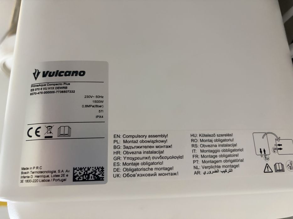 Caldeira eletrica vulcano 70L 1500W nova