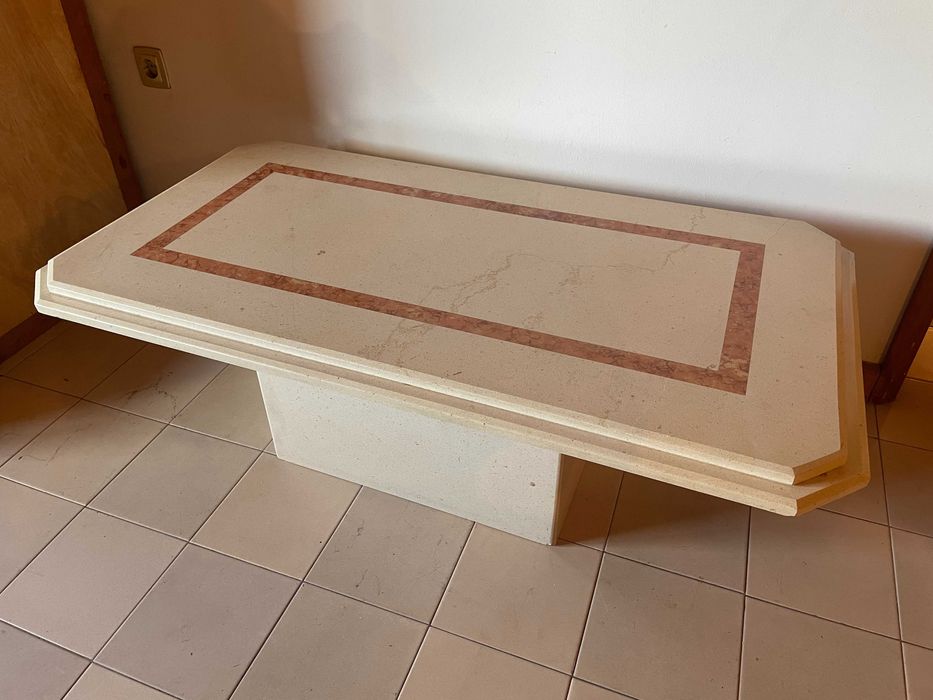 Conjunto 3 mesas em mármore/pedra natural