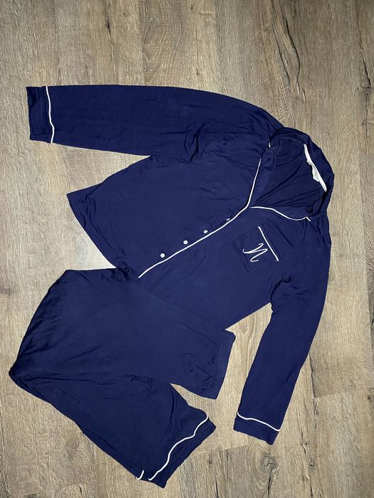 Синя жіноча піжама M George комплект сорочка-штани для дому