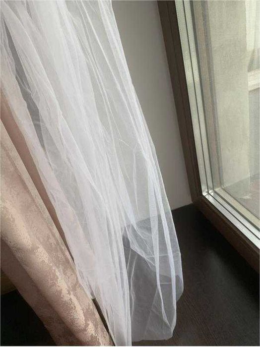 Фата 150см для нареченої біла з гребінцем