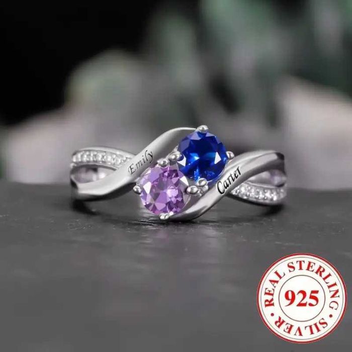 925 Серебряное  Элегантное Роскошное  Двухцветное Кольцо