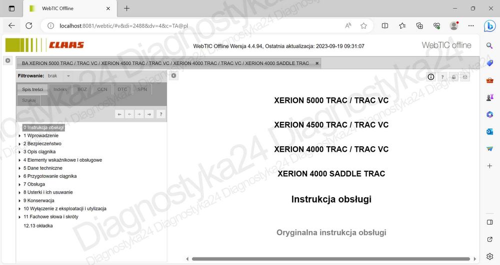 NAJNOWSZY Claas WebTic 2025.04 Instrukcja Napraw KATALOG Zdalna Instal