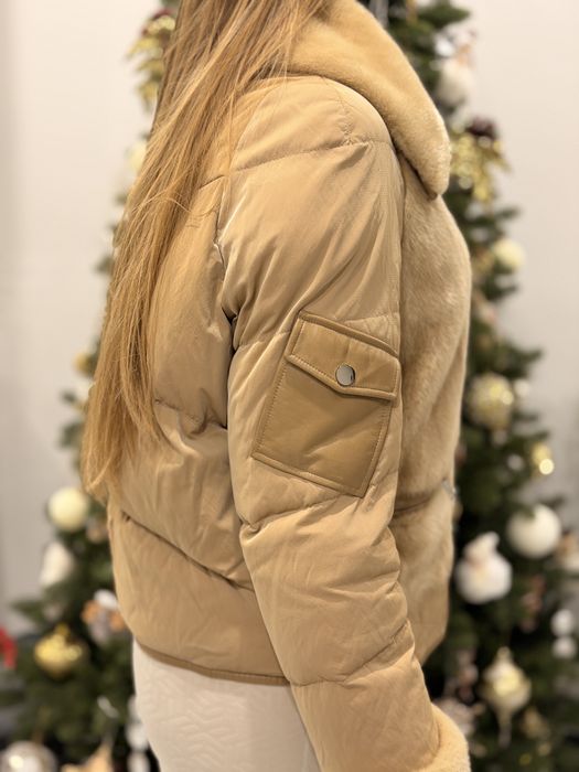 Куртка з норкою, натуральний пух, дуже стильна та тепла