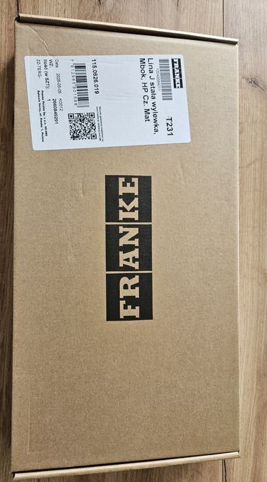 Franke Lina J wylewka  stała, bateria kuchenna  czarny mat