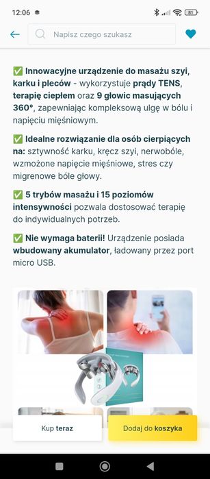 Masażer szyi i karku