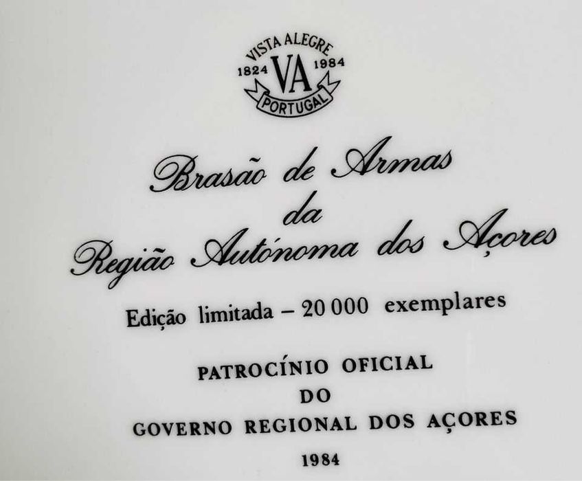 Prato Brasão Região Autónoma dos Açores Vista Alegre