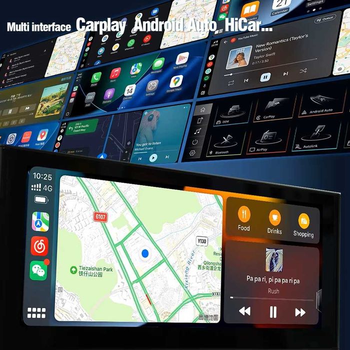 CarPlay Android Auto Radio FM RDS Android YouTube WiFi 4G MP3 MP4 GPS Nawigacja Audi A4 A5 Low 14,9 cala
