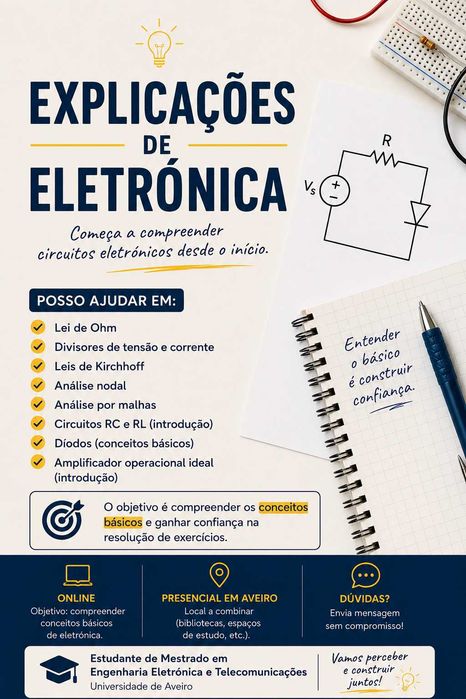 Explicações de Eletrónica Básica | Aveiro e Online
