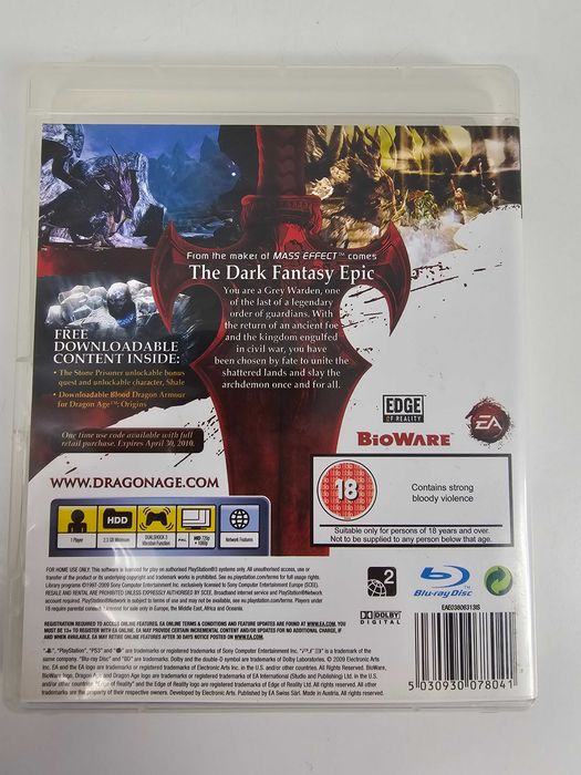 Gra Dragon Age Origins PS3 Stan bdb Lublin