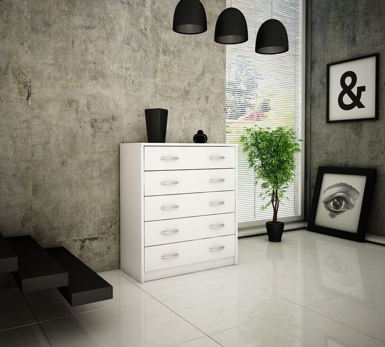 NOWA komoda z 5 szufladami 85x74x35 - 4 kolory - DOSTĘPNA OD RĘKI!!!