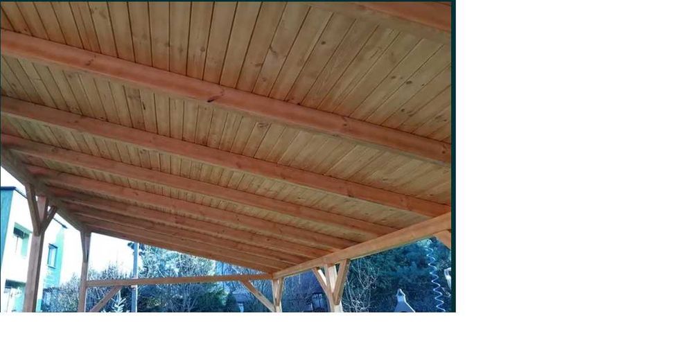 Wiata drewniana samochodowa Zadaszenie Ganek Weranda Pergola Daszek