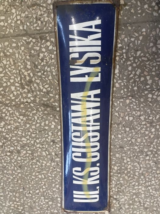 Stara tabliczka emaliowana PRL numer ulica