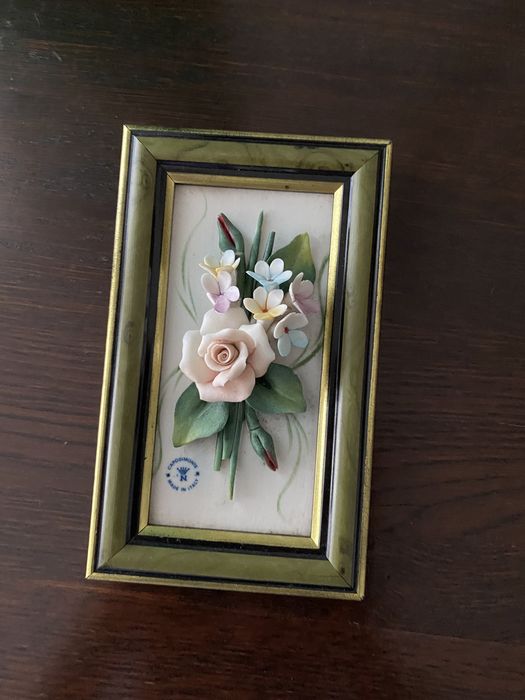 Quadro flores porcelana
