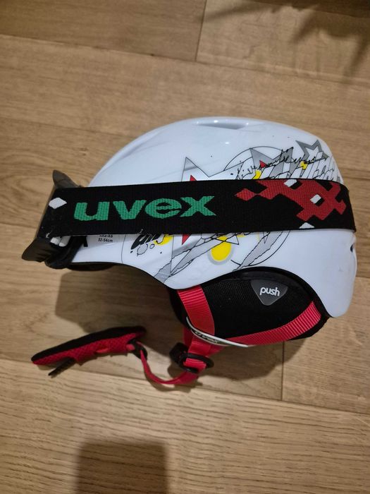 Kask narciarski dziecięcy plus gogle rozmiar 52 - 54 cm