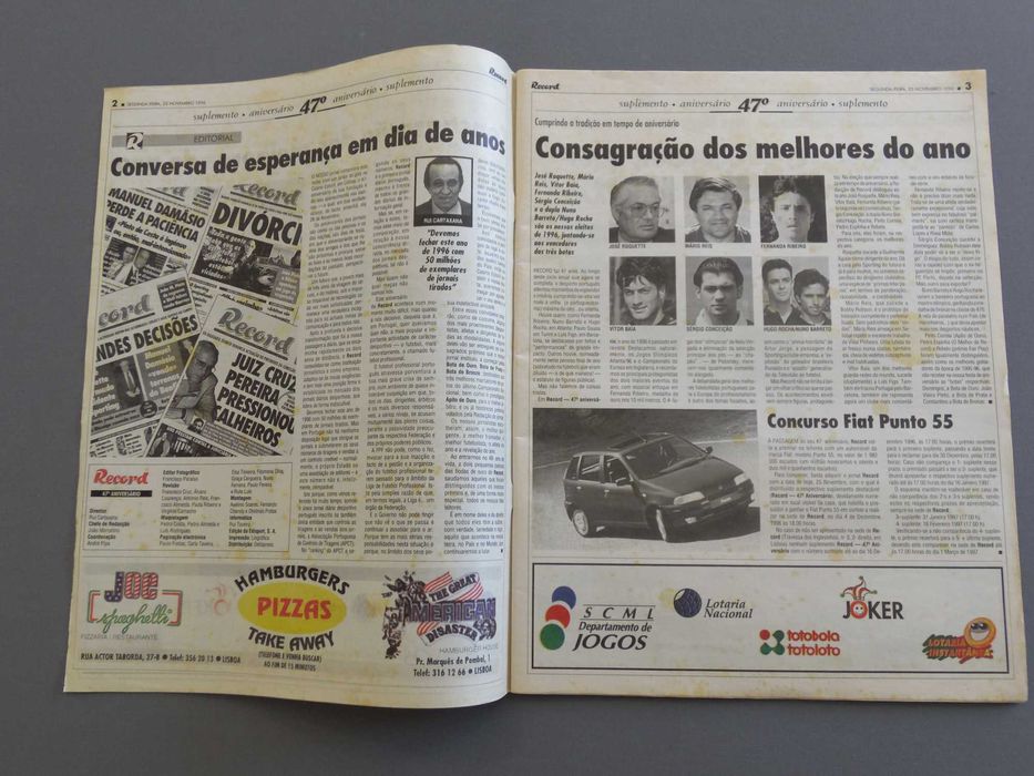 Suplemento Record 1996 Os Nossos Eleitos