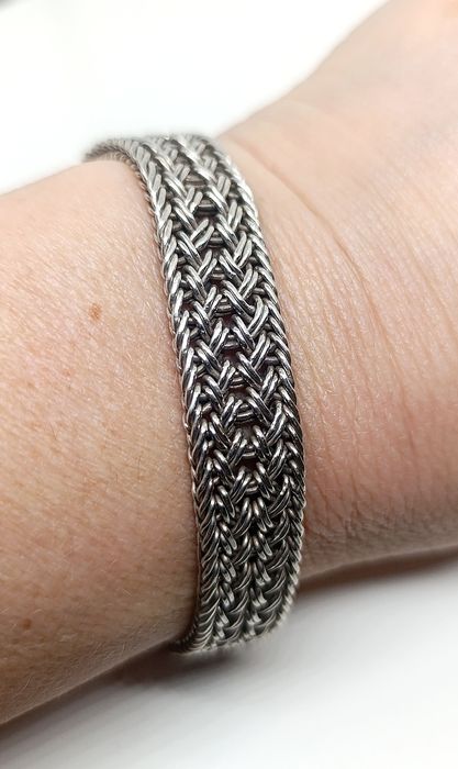 Bransoletka plecionka srebro 925 długość 19 cm