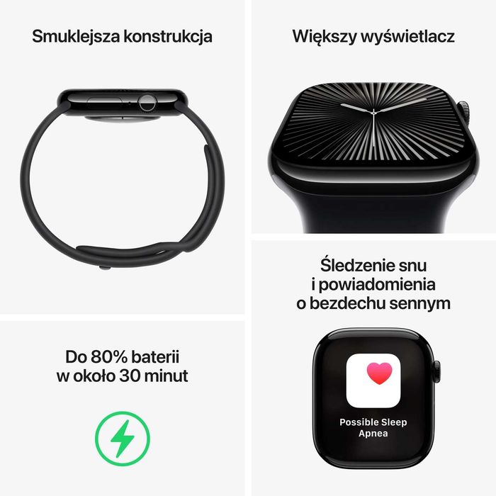 Nowy Apple Watch 10 46mm Gps Jet Black 1499ZŁ GWARANCJA Sklep CentralGsm Warszawa