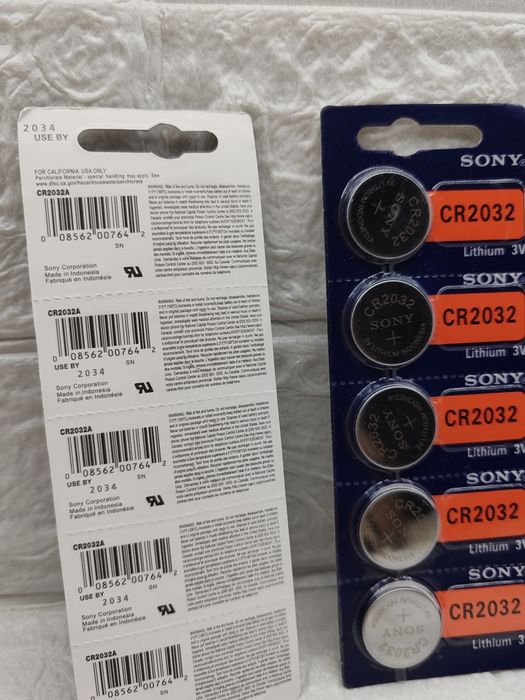 Батарейки Sony Сони CR2032 2032 БЛІСТЕР 5 ШТ