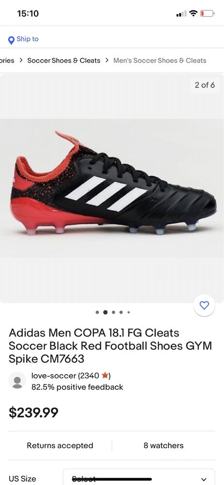 Adidas copa 18.1 size 6 hotsell
