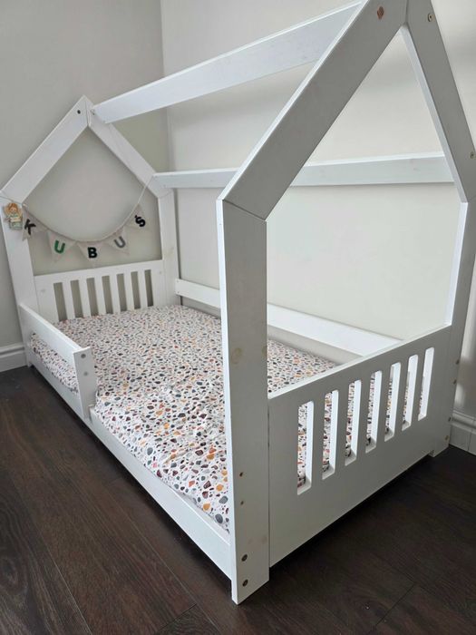 Łóżko dziecięce biały domek 80x160cm