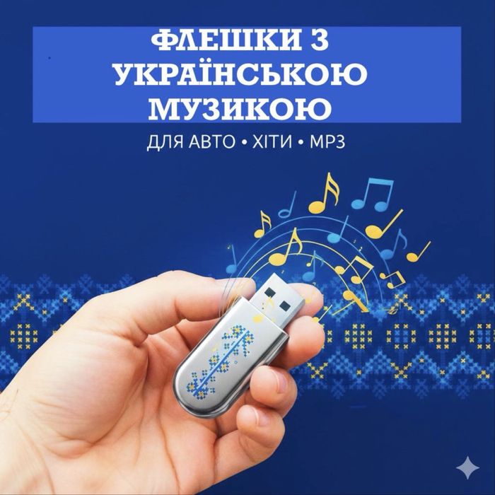 USB флешка 16 Gb  1000-1500 треків найкращих хітів