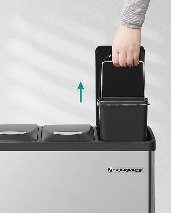 Kosz na odpady 3x8l srebrny