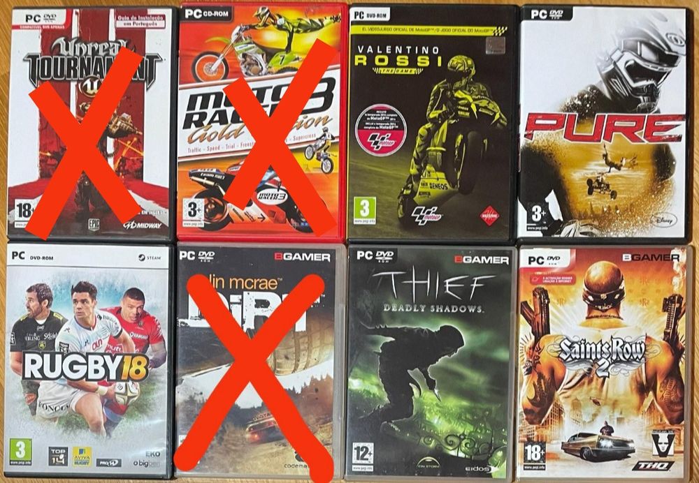 4 jogos para PC em bom estado.