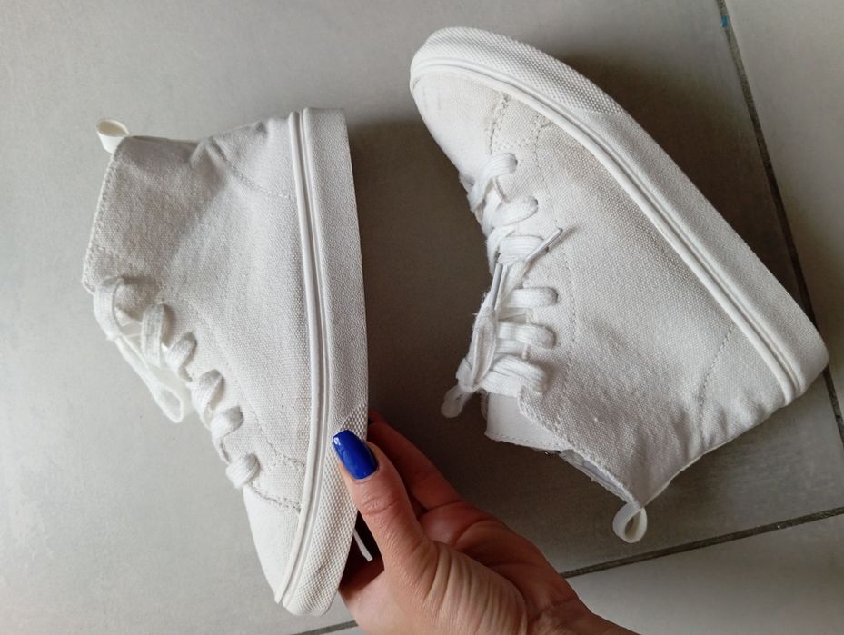 Trampki wysokie białe sneakersy dziecięce roz 34