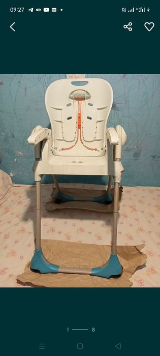 Стільчик для годування чіко полі 2 в 1 на запчастини chicco