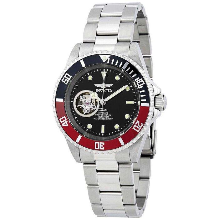 РОЗПРОДАЖ 100% ОРИГІНАЛ Invicta Pro Diver automatique black dial 40mm coca cola bezel механічний чоловічий годинник сріблий В НАЯВНОСТІ