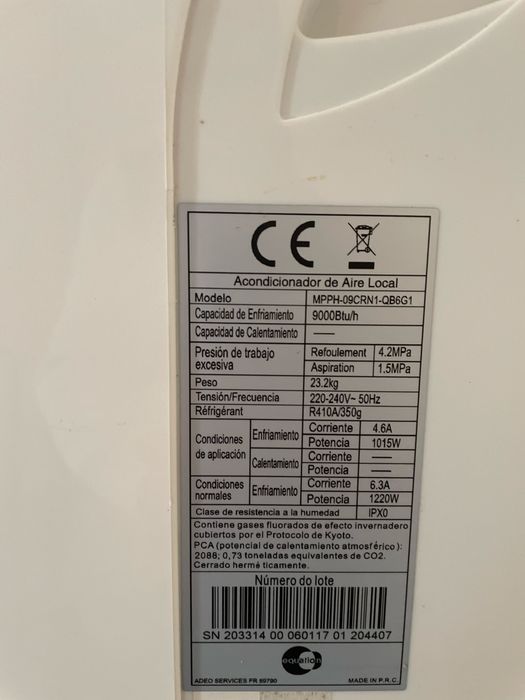 Ar Condicionado Portatil EQUATION