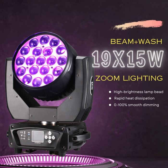 19x15 zoom led wash Beam moving head