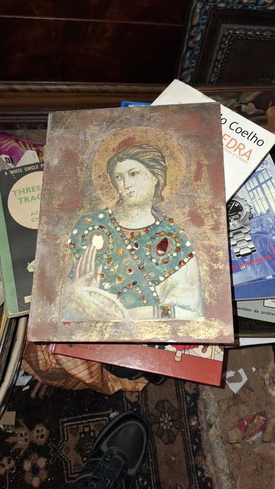 Placa madeira motivo religioso ortodoxo