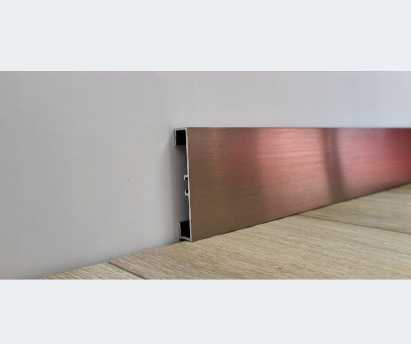 Listwa przypodłogowa Metal line 89 Polerowana satynowa tytanowa 25szt