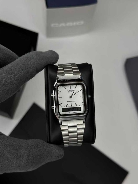 Годинник наручний Casio AQ-230 Silver/White | Наручные часы касио A159