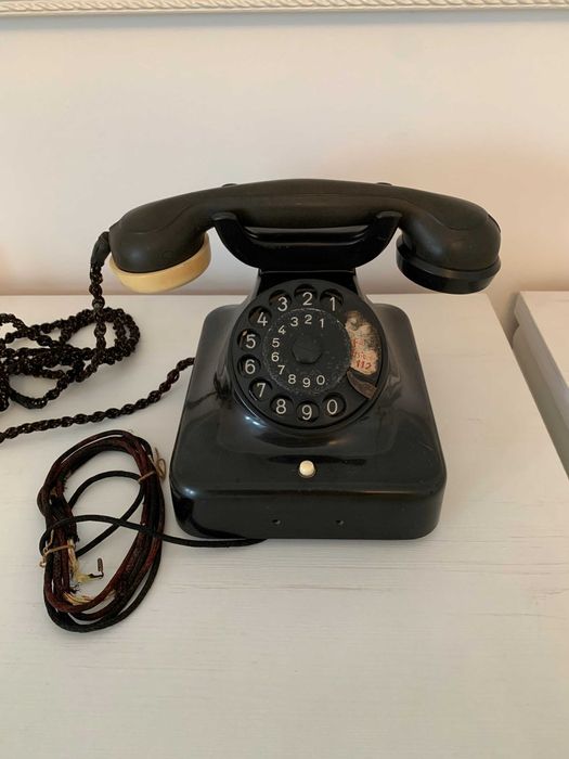 Telefon bakelitowy aparat tarczowy retro vintage