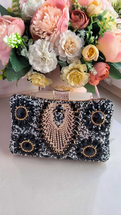Piękna wieczorowa torebka kopertówka sylwestra wesela studniówka