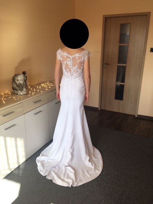 Suknia ślubna NOWA rybka elastyczna koronka