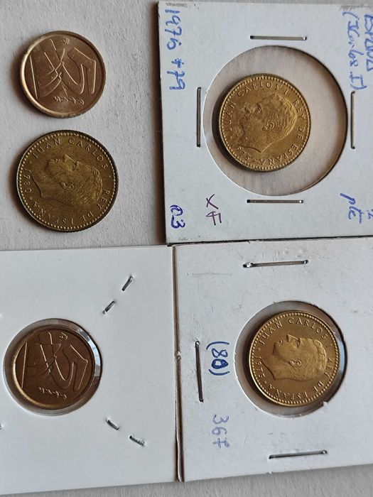 Lote de 24 moedas (Juan Carlos) - excelente estado de conservação