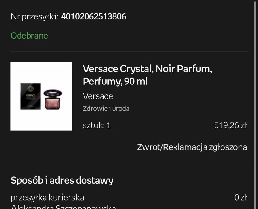 Perfumy Versace Crystal Noir 90 ml