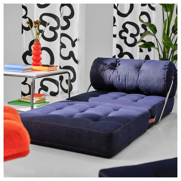 ІКЕА VÅRKUMLA, 805.877.04 Розкладне крісло, Ванста синій