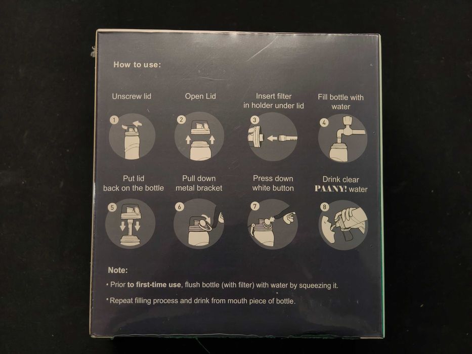 Складная силиконовая бутылка + фильтр для воды PAANY! (Medical Grade)