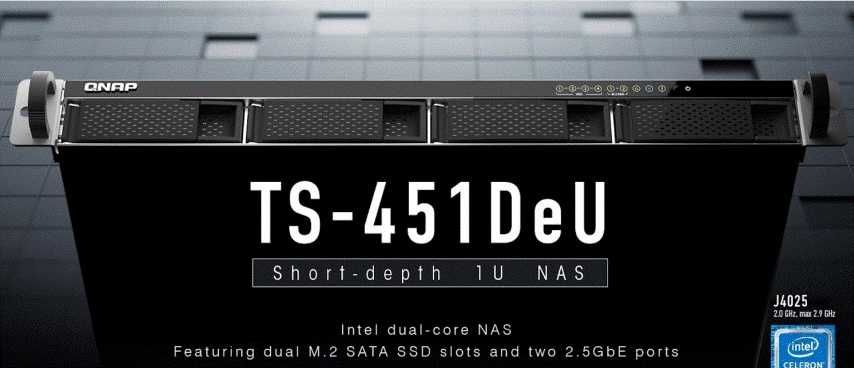 QNAP TS-451DeU Rack 1U NAS 4 Bay + 32GB RAM | Sem Discos