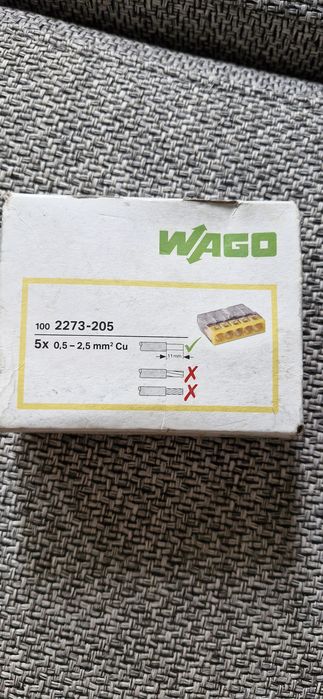 Złaczka instalacyjna Wago 5 wejść 100szt