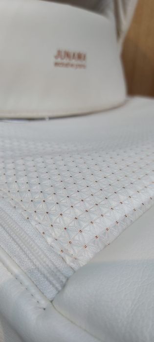 Junama Mirror Satin wózek 2w1 lub wózek 3w1  Biała skóra + miedź