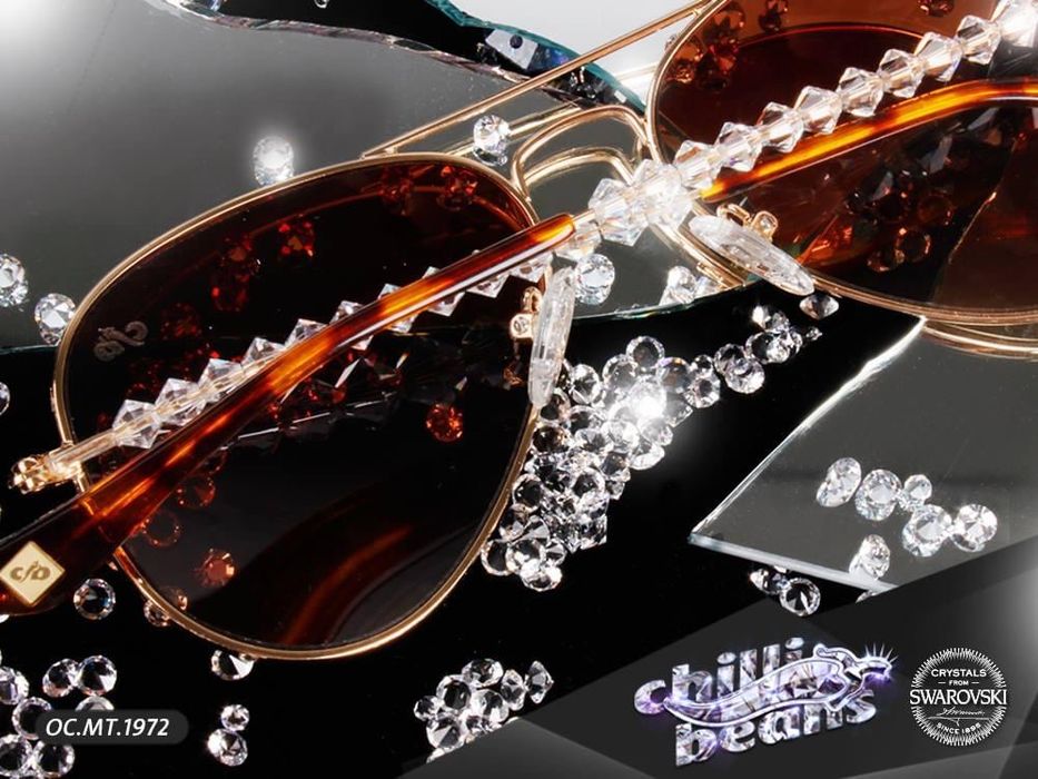 Óculos sol chilli bean com brilhantes swarovski