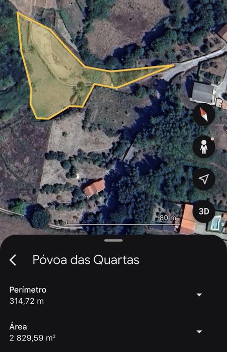 Terreno com cerca de 30000 m2 na Povoa das Quartas (O. do Hospital)
