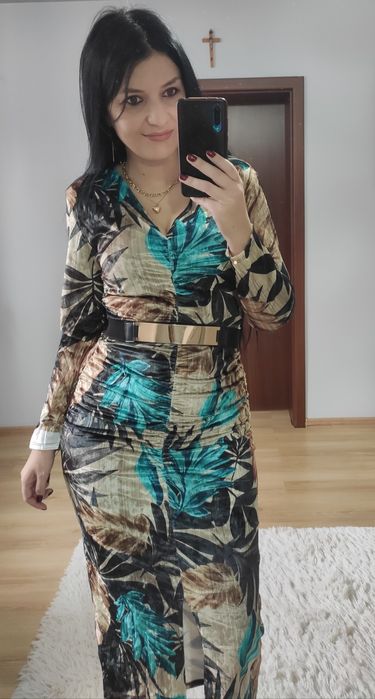 Sukienka długa maxi welur