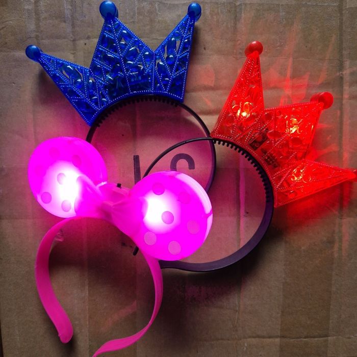Светящиеся обручи, ушки Микки, корона, единорог