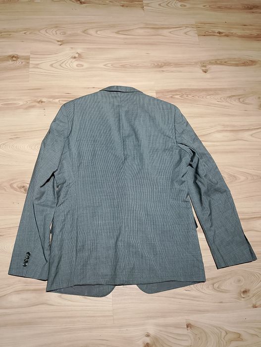 Szara Wełniana Marynarka Hugo Boss